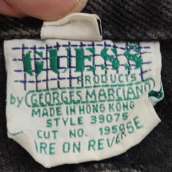 Guess Jeans Black Vintage Cotton Double Button Wide Leg Washed Jeans Size 32 XL - Picture 15 of 16